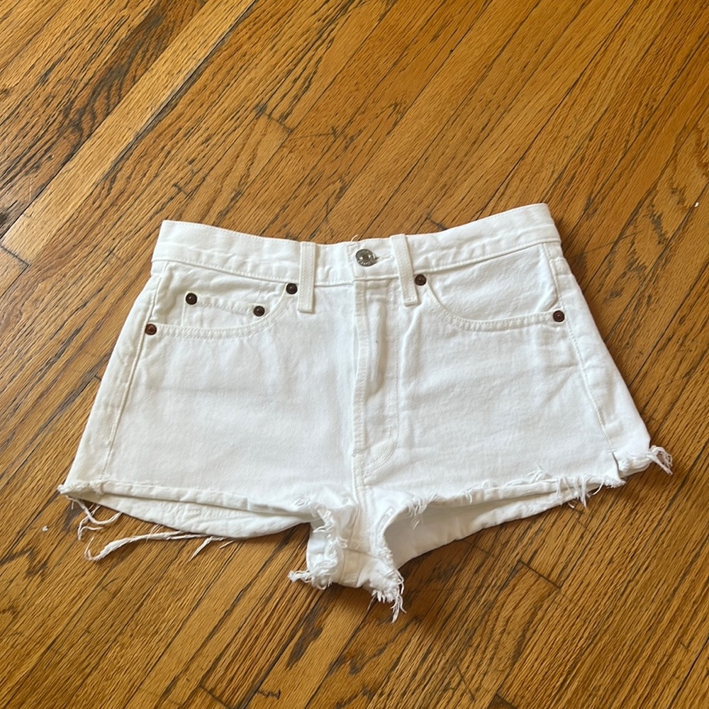 Re/Done Originals White Denim Short
